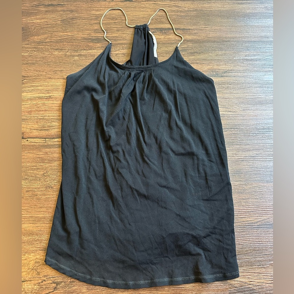 Large Halter w/ silver chain Rachel Roy Black Halter Camisole Top Relaxed mesh